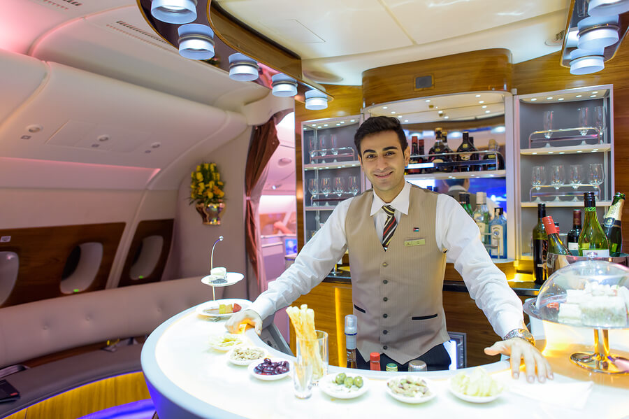 Onboard bar on Emirates A380